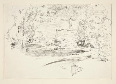 paisaje con figura de Edwin Austin Abbey