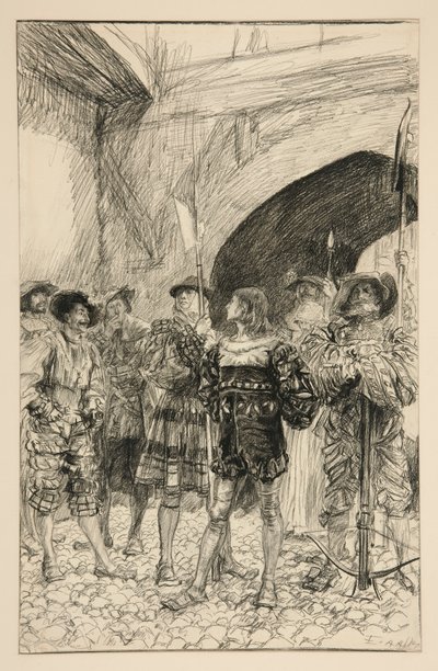 Lucio y Claudio - Acto I, Escena III, Medida por Medida de Edwin Austin Abbey