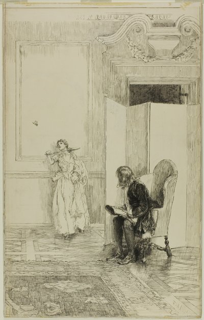 Ahora cruzó la cara de un espejo de Edwin Austin Abbey