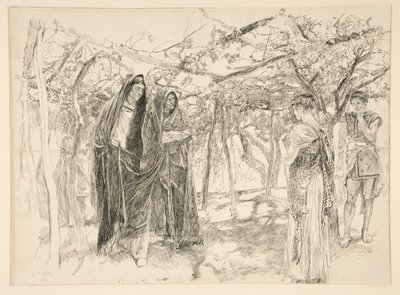 Polixenes y Perdita - Acto IV, Escena III, El Invierno de Edwin Austin Abbey