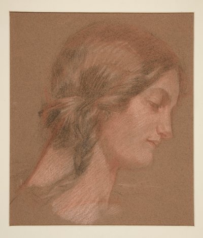 retrato, de, un, mujer, en perfil de Edwin Austin Abbey