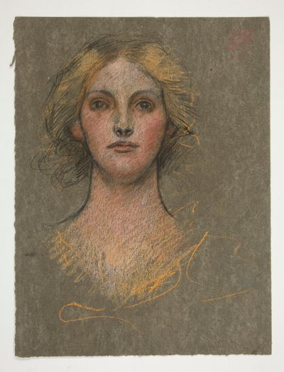 retrato, de, un, mujer joven de Edwin Austin Abbey