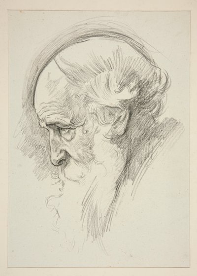Retrato de un anciano barbudo, de perfil de Edwin Austin Abbey