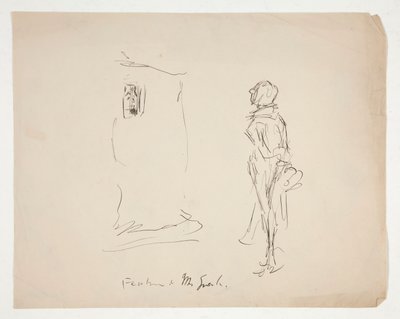 Boceto preliminar de Las alegres comadres de Windsor de Edwin Austin Abbey