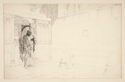 Boceto preliminar de Las alegres comadres de Windsor de Edwin Austin Abbey