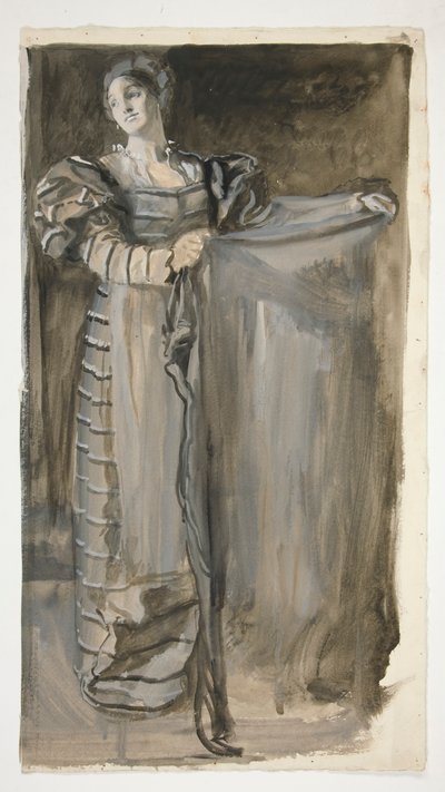 Estudio preliminar para Otelo (?) de Edwin Austin Abbey