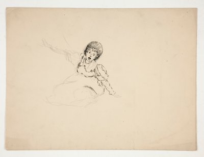 Mujer gritando (estudio para .3439), boceto para The Lay of the Lobster de Edwin Austin Abbey