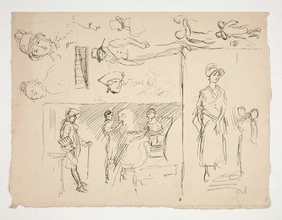 Ficha de estudios de figuras de Edwin Austin Abbey