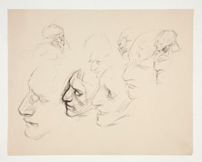 Ficha de estudios de un solo rostro de Edwin Austin Abbey