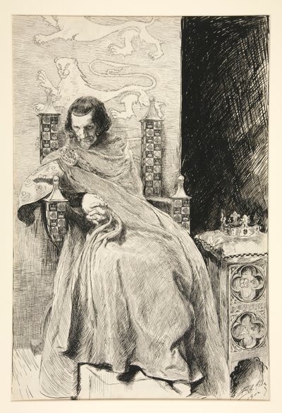 Boceto para el Rey Juan, del Rey Juan de Edwin Austin Abbey