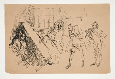 Boceto para School for Scandal, ilustración para Scribner de Edwin Austin Abbey