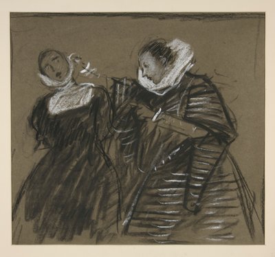 Boceto para la fierecilla domada (?) de Edwin Austin Abbey