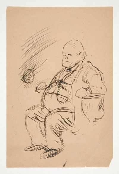 Bosquejo de un hombre gordo, sentado de Edwin Austin Abbey