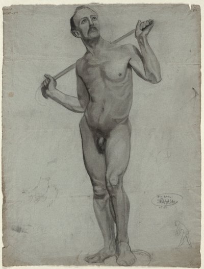 Boceto de un desnudo masculino (dibujo de estudio) de Edwin Austin Abbey