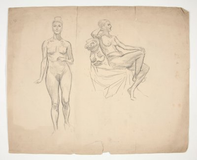 Bosquejo de un modelo en dos poses de Edwin Austin Abbey