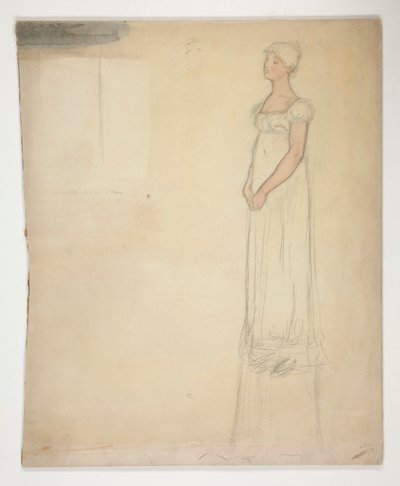 Boceto de una mujer: ¿estudio de vestuario para una obra de teatro? de Edwin Austin Abbey