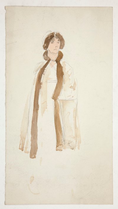 Boceto de una mujer: ¿estudio de vestuario para una obra de teatro? de Edwin Austin Abbey