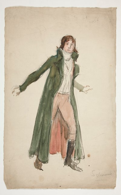 Bosquejo de un joven: ¿estudio para ilustrar una obra de teatro? de Edwin Austin Abbey