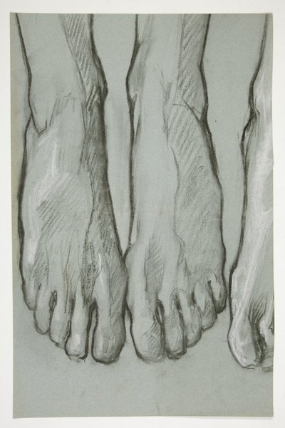 Croquis de tres pies (anverso); Bosquejo de un pie (verso) de Edwin Austin Abbey