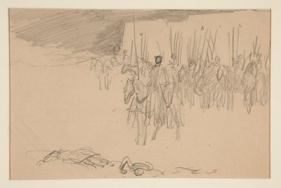 Soldado a caballo - (ilustración no identificada) de Edwin Austin Abbey