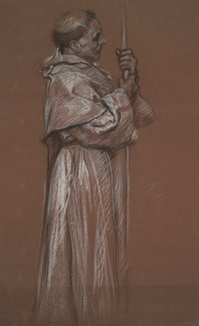 Fraile de pie, estudio para mural en el de Edwin Austin Abbey