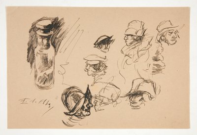 Estudios de botella y cabezas de Edwin Austin Abbey