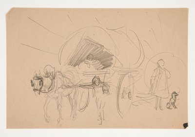Estudio para .1201 - ilustración para Oliver Goldsmith de Edwin Austin Abbey