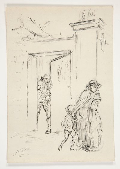 Estudio para .1208 - ilustración para Oliver Goldsmith de Edwin Austin Abbey