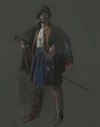 Estudio para Apoteosis de Pensilvania: Hudson (?) de Edwin Austin Abbey