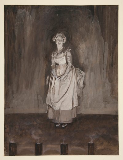 Estudio para Epílogo, ilustración para Oliver Goldsmith de Edwin Austin Abbey