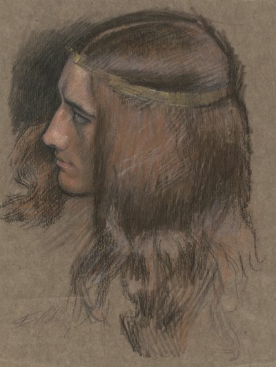 Estudio para Jefe de Hamlet en Hamlet. de Edwin Austin Abbey