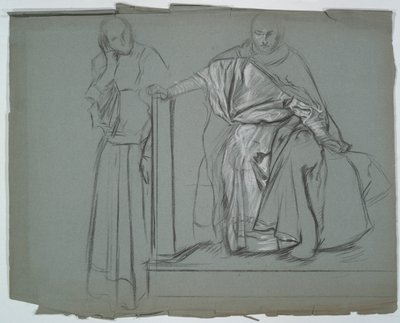 Estudio para rey y asistentes en Hamlet de Edwin Austin Abbey