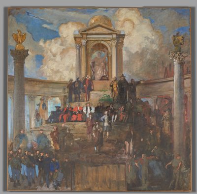 Estudio para La apoteosis de Pensilvania, Cámara de Representantes, Capitolio del Estado de Pensilvania, Harrisburg de Edwin Austin Abbey