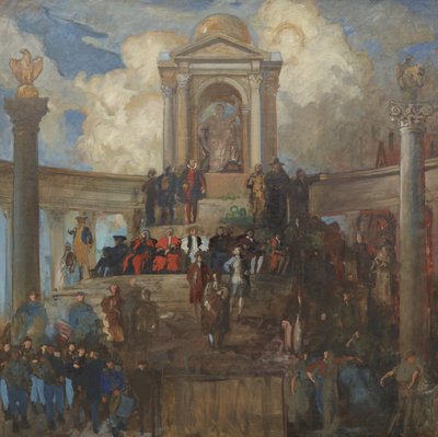 Estudio para La Apoteosis de Pensilvania para la Cámara de Representantes, c.1902-11 de Edwin Austin Abbey