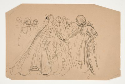 Estudio para The Quest of the Holy Grail (serie de quince pinturas para la Biblioteca Pública de Boston, completada en 1901) de Edwin Austin Abbey