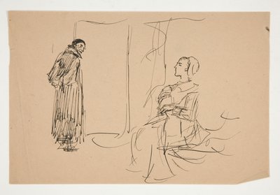 Estudio para La letra escarlata (pintura al óleo) de Edwin Austin Abbey