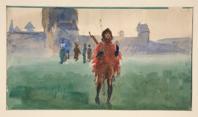 Estudio para juglar errante (pintura al óleo) de Edwin Austin Abbey