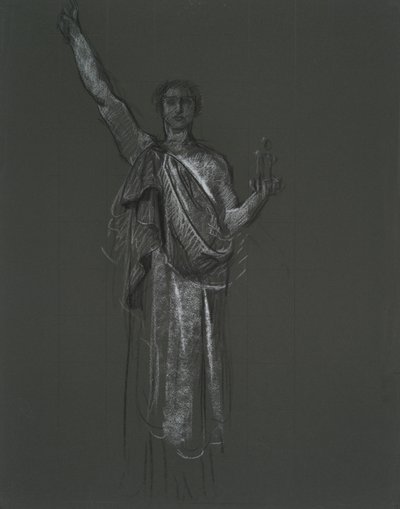 Estudio para la figura alegórica del arte, rondel en la rotonda del edificio del capitolio del estado de Pensilvania, Harrisburg, 1902-1911 de Edwin Austin Abbey