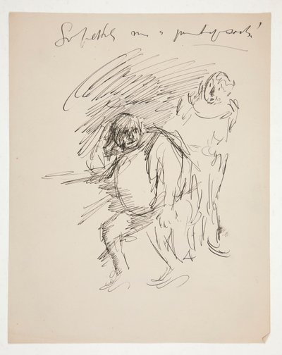 Estudio para una obra de Shakespeare no identificada, posiblemente Falstaff de Edwin Austin Abbey