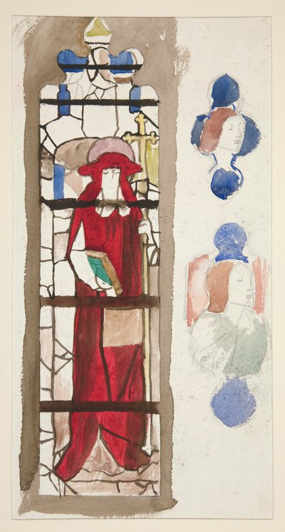 Estudio para una vidriera no identificada que representa a un cardenal (?) de Edwin Austin Abbey