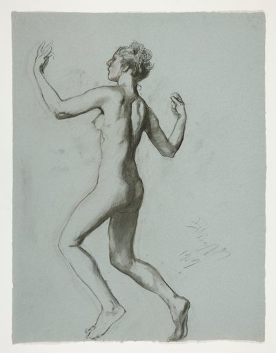 Estudio para la figura de las 10 am en de Edwin Austin Abbey