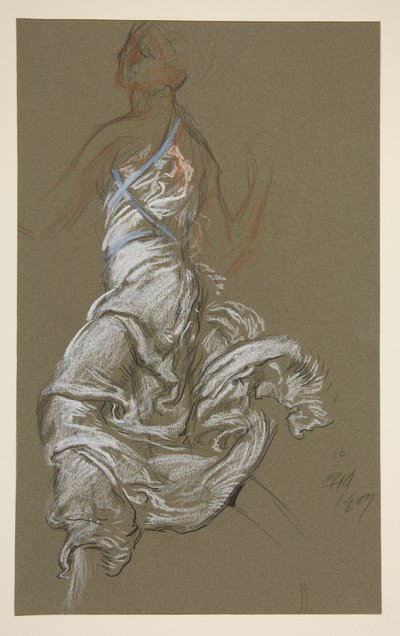 Estudio para la figura de las 10 am en de Edwin Austin Abbey