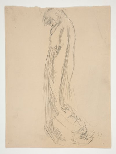 Estudio para figura de 10 pm en de Edwin Austin Abbey