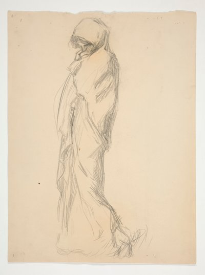Estudio para figura de 11 pm(?) en de Edwin Austin Abbey