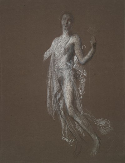 Estudio para la figura de las 5 am(?) en de Edwin Austin Abbey