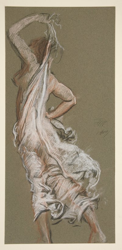 Estudio para figura de 5 pm en de Edwin Austin Abbey