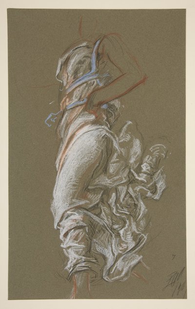 Estudio para la figura de las 7 am en de Edwin Austin Abbey