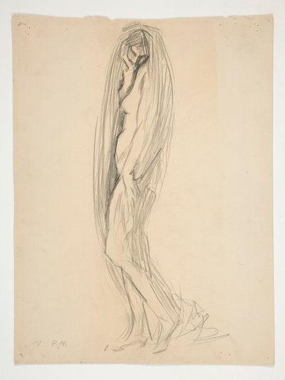 Estudio para figura de 7 pm para de Edwin Austin Abbey