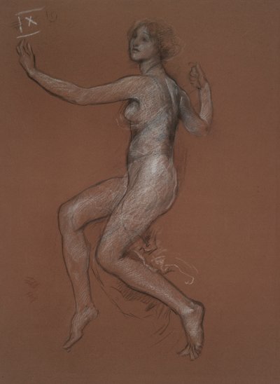 Estudio para la figura de las 9 am para de Edwin Austin Abbey