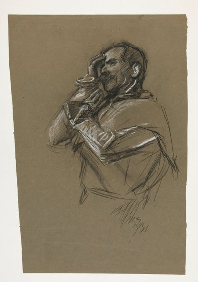 Estudio para uno de los murales de La búsqueda del Santo Grial (una serie de 15 pinturas para la Biblioteca Pública de Boston, terminada en 1901) de Edwin Austin Abbey